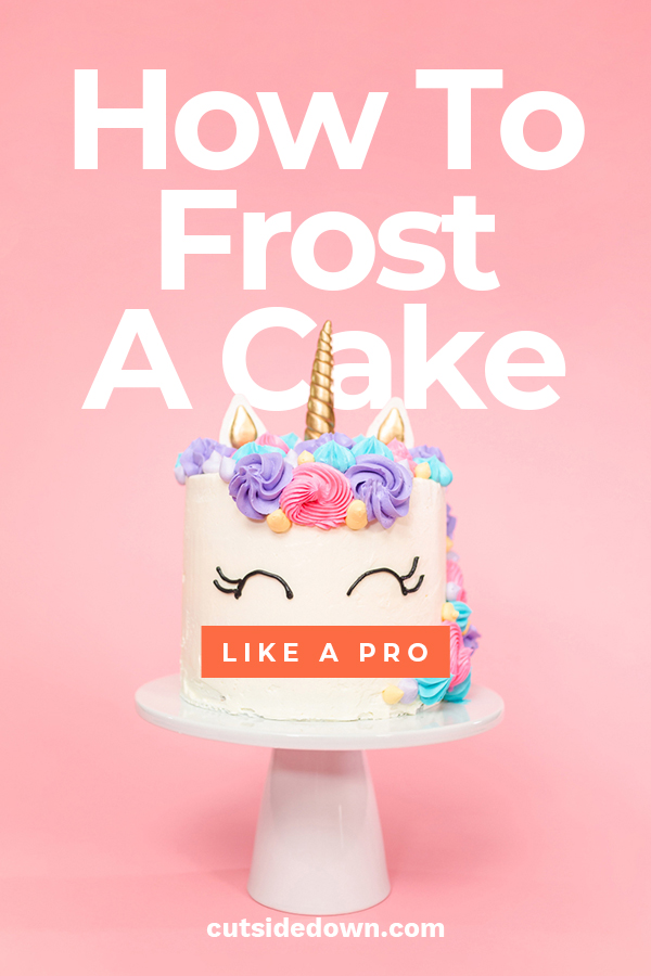 Wanting your cake to look like a bakery decorated it? Who doesn't! Cut Side Down wants to show you how to frost a cake like a pro. We have tips and tricks with techniques and frosting to ensure your cake looks stunning. These are easy to follow ideas that anyone can do. Go ahead, take a look. #cakedecoratingtips #howtofrostacake