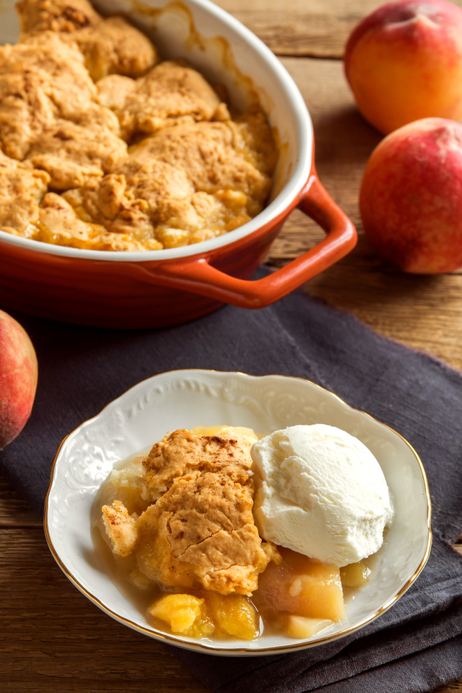 Damn Good Dutch Oven Peach Cobbler