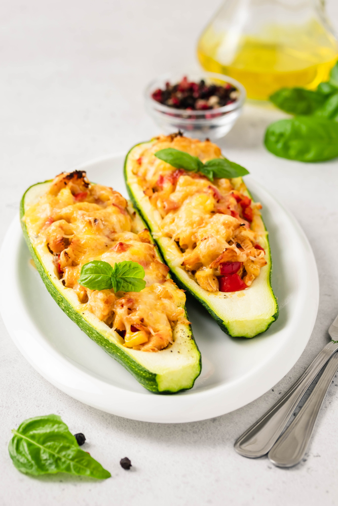 Whether you're a working mom or a stay at home mom, life can get crazy! Hopefully some of these easy dinner recipes for your family will help! These lasagna-filled zucchini boats are healthy and delicious. 