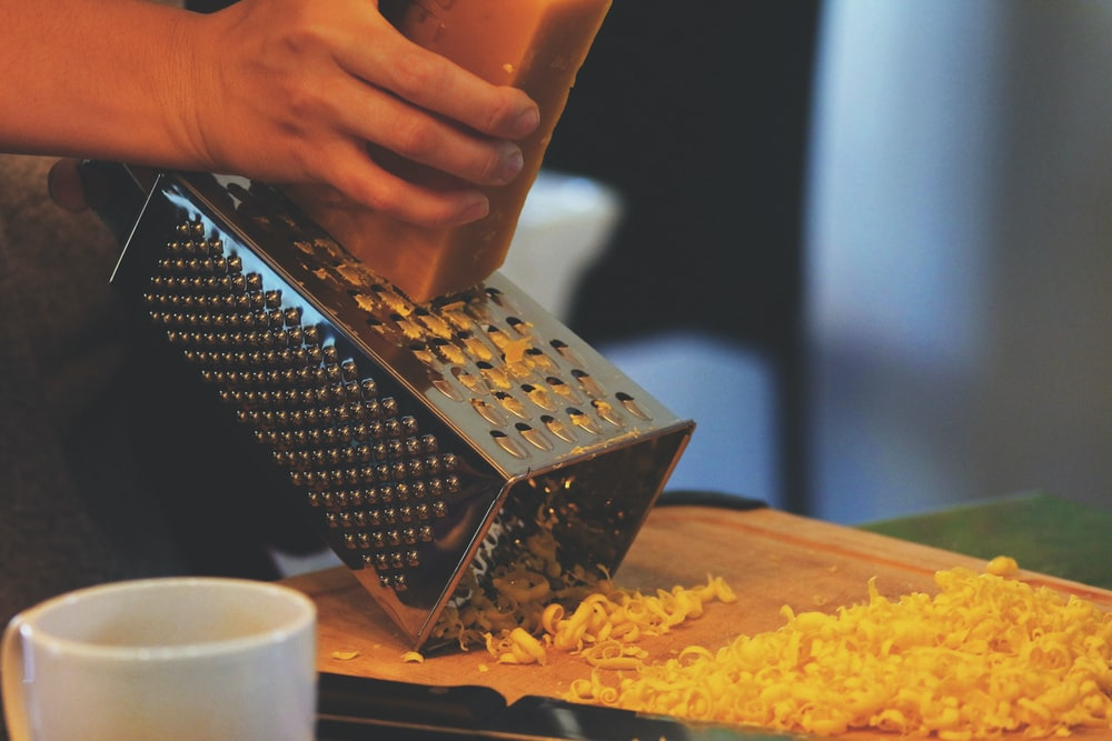 Cheddar cheese for a grilled cheese sandwich