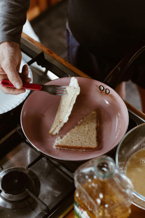 Buttered bread for a sandwich