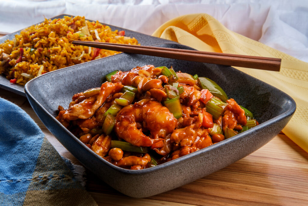 Kung Pao Pork in a bowl